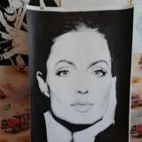 Painting “Angelina Jolie”, Paper, Gel pen, Pop Art, Portrait, Byelorussia, 2021 - photo 2