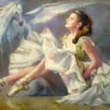 Painting “Inspiration”, Canvas on the subframe, Oil paint, Romanticism, Fantasy, Russia, 2021 - photo 1