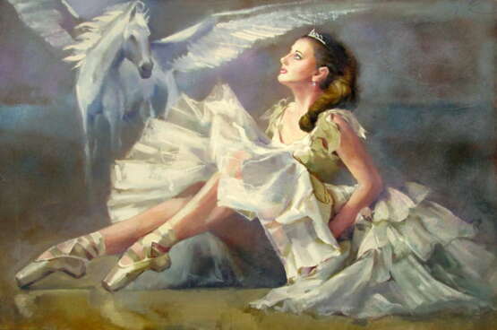 Painting “Inspiration”, Canvas on the subframe, Oil paint, Romanticism, Fantasy, Russia, 2021 - photo 1