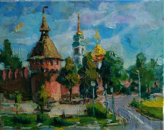 Тула Тульский кремль Toile sur le sous-châssis Peinture à l'huile Art contemporain Paysage urbain Russie 2021 - photo 1