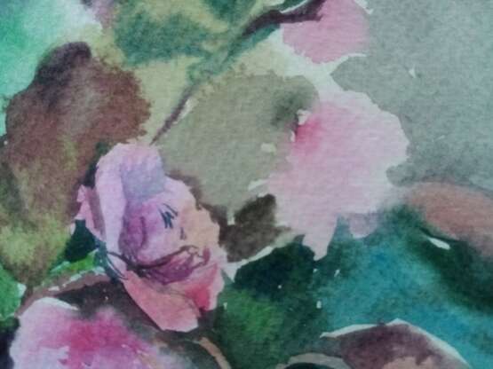 Design Painting, акварель, картина цветы “Violets”, Paper, Watercolor, Contemporary art, Flower still life, Russia, 2020г - photo 2