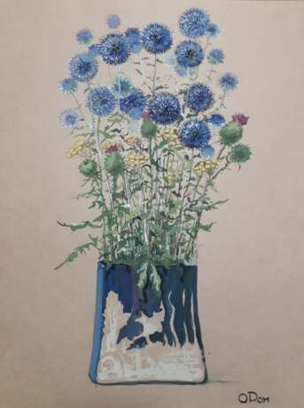 Peinture «Épines dans un vase», Carton, Gouache, Réalisme, Nature morte, Russie, 2019 - photo 1