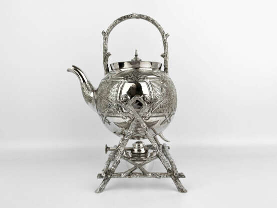 Teapot with warmer, Briddon Brothers, Metal, Англия, 1863 - photo 1