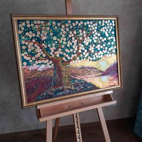 Painting “Money Tree”, Canvas on fiberboard, Mixed media, Symbolism, мистический реализм, Russia, 2021 - photo 4