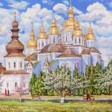 Peinture «Monastère Saint-Michel au dôme doré», Toile sur le sous-châssis, La peinture à l'huile, Réalisme, Paysage urbain, Ukraine, 2021 - photo 1