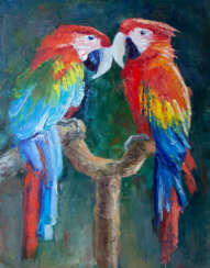 Parrots. Oil painting for home or office