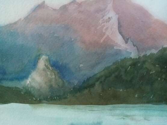 Painting “Mount Kokshetau”, Paper, Watercolor, Contemporary art, Landscape painting, Russia, 2018г - photo 2