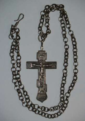 Крест иерейский наперсный в классическом стиле „Priester Brustkreuz. Silber.“, Неизвестная ювелирная артель начала ХХ века, серебро 