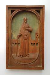 Antique carved icon of John the Baptist.