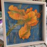 Painting “Yellow iris”, Silk, Batik, цветы, Still life, Russia, 2021 - photo 1