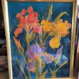 Painting “Irises”, Silk, Batik, Russia, 2021 - photo 1