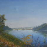 Painting “Lake”, Canvas on the subframe, Oil paint, Realist, Landscape painting, Russia, 2021 - photo 1