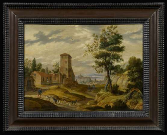 Oosten, Izaak van (1613 Antwerpen - 1661 Antwerpen) - zugeschrieben. Südliche Landschaft mit Ziegenhirten bei einem alten Kloster - Foto 3
