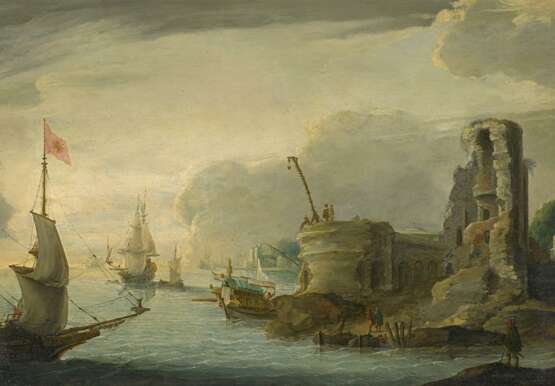 Vernet, Claude Joseph (1714 Avignon - 1789 Paris) - Umkreis. Ideale Hafenansicht - Foto 1