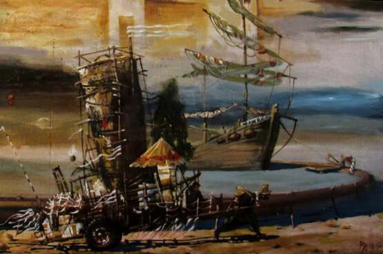 picture “The Babylonian lake”, Canvas, Oil paint, Surrealism, Historical genre, Ukraine, 2013 - photo 4