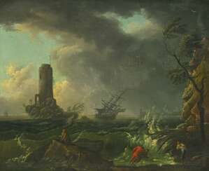 Vernet, Claude Joseph (1714 Avignon - 1789 Paris) - Umkreis. Gewittersturm vor der Küste