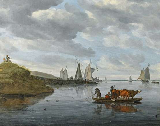 Ruysdael, Salomon van (nach 1600 Naarden - 1670 Haarlem). Große Flusslandschaft - Foto 1