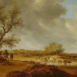 Ruysdael, Salomon van (nach 1600 Naarden - 1670 Haarlem). Landschaft mit Kühen - Foto 1