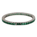 Armband mit 45 Smaragdcarrés von schöner Farbe und Leuchtkraft, - Foto 2