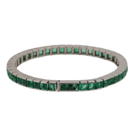 Armband mit 45 Smaragdcarrés von schöner Farbe und Leuchtkraft, - photo 2