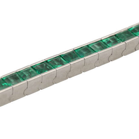Armband mit 45 Smaragdcarrés von schöner Farbe und Leuchtkraft, - фото 4
