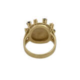 Ring mit Saphiren und Altschliffdiamanten zusammen ca. 0,66 ct, - Foto 4