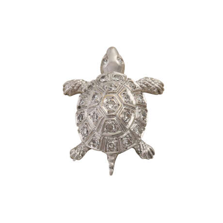 Anstecker "Schildkröte" mit Diamantbesatz, - photo 1