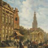 Bommel, Elias Pieter van (Amsterdam 1819 - Wien 1890). Markttreiben vor dem Rembrandthaus in Amsterdam - фото 1