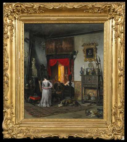 Wille, August von (1829 Kassel - 1887 Düsseldorf). Das Malerehepaar im Atelier - Foto 2