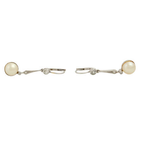 Paar Art Déco Ohrhänger mit Perlen und Diamanten - фото 2