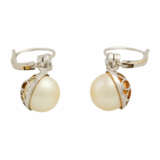 Paar Art Déco Ohrhänger mit Perlen und Diamanten - фото 5