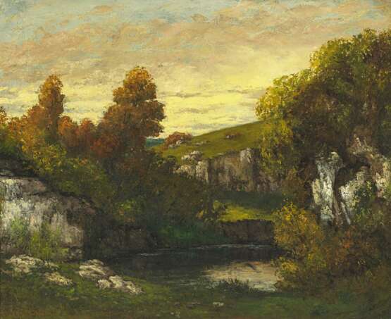Courbet, Gustave (1819 Ornans - 1877 La Tour de Peitz). Waldbach - Foto 1