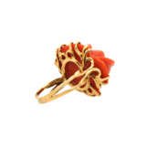 Ring mit geschnitzer Korallen-Rose, - Foto 3