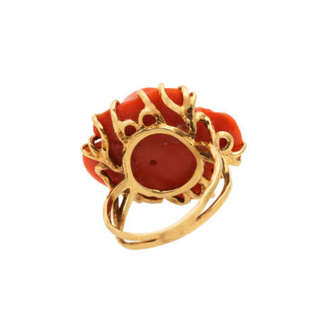 Ring mit geschnitzer Korallen-Rose, - Foto 4