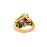 SCHILLING Ring "Trikolore" aus Rubin, Saphir, Brillant - photo 4