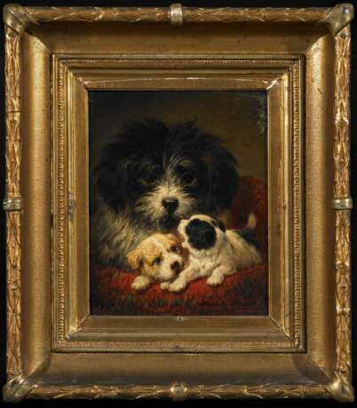 Ronner-Knip, Henriette (1821 Amsterdam - 1909 Brüssel). Hundemutter mit zwei Welpen - photo 2