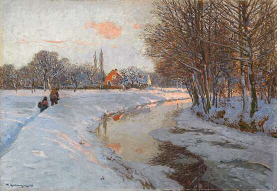Kallmorgen, Friedrich (1856 Altona - 1924 Grötzingen). Winterabend - Foto 1