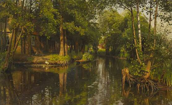 Mønsted, Peder Moerk (1859 Grenaa - 1941 Kopenhagen). Sommerlicher Tag im Spreewald bei Lehde (nahe Lübbenau) - photo 1