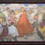 Zavistowsky, Michal Petrovic (1897 Kiew - 1931 Jirni b. Prag). Tanz im Dorf. Russisches Bauernpaar tanzt vor Blockhütten zu den Klängen eines Akkordeons - Foto 2
