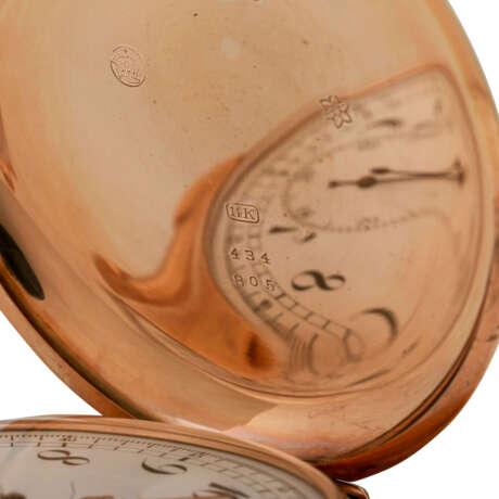 VINTAGE Savonette Taschenuhr mit Chronograph und Viertelstundenrepetition. - photo 6