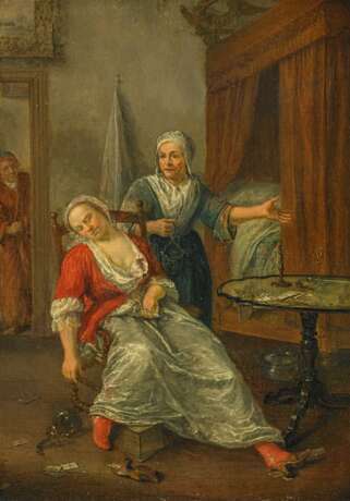 Wassenbergh, Jan Abel (1689 Groningen - 1750 Groningen). Die betrunkene Dienerin - Foto 1