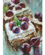 Giclée Contemporary realism. Десерт с вишней