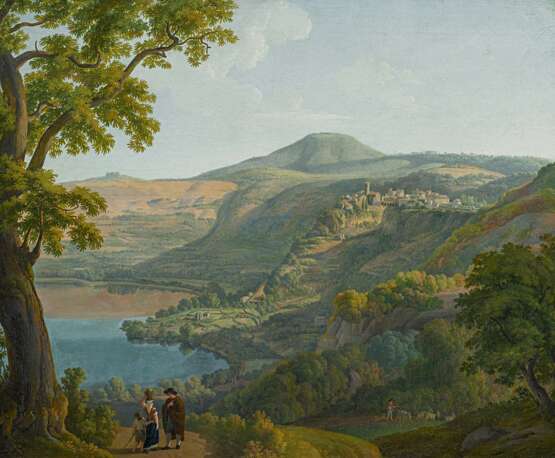 Deutscher Meister - 1. Hälfte 19. Jahrhundert. Landschaft am Nemisee südlich von Rom - photo 1