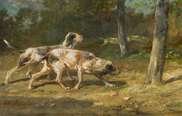 Jacque, Charles Emile (1813 Paris - 1894 Paris). Jagdhunde