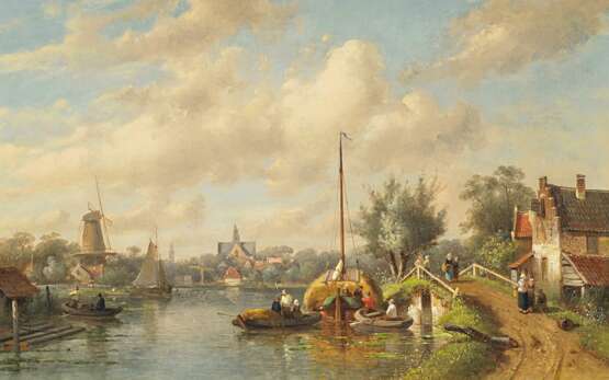 Leickert, Charles (1818 Brüssel - 1907 Mainz). Holländische Gracht - Foto 1