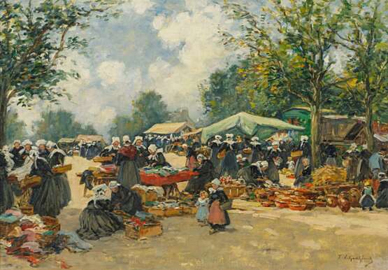 Legout-Gérard, Fernand (1856 St-Lô - 1924 Paris). Bretonischer Markt - фото 1