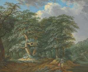 Rauscher, Friedrich (1754 Coburg - 1808 Coburg). Waldlandschaft mit Wanderern