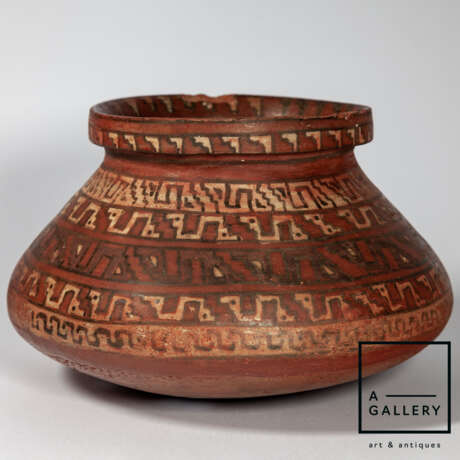 Индейский сосуд “Indian vessel, 900-1200 AD”, Clay, Pigment, Peru, 900-1200 гг. н.э. - photo 1