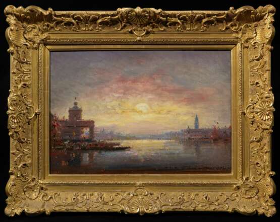 Duvieux, Henri (1855 Paris - 1902 Paris). Abendstimmung in der Lagune vor Venedig - фото 2