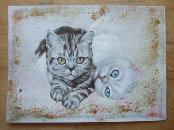 Painting “Life is not the same without a cat. 2021”, Paper, Mixed media, Realist, Animalistic, Ukraine, 2021 - photo 2